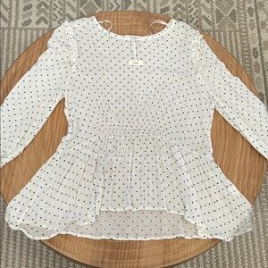 Pleione Ivory Blouse with Black Dots